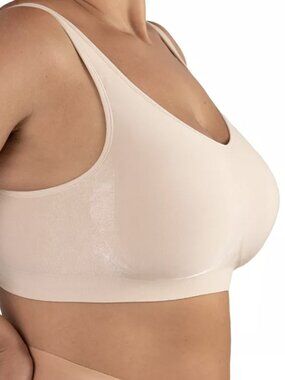 Shapermint Essentials Women's Straps Wireless Comfort Bra 10024 Chai NWT